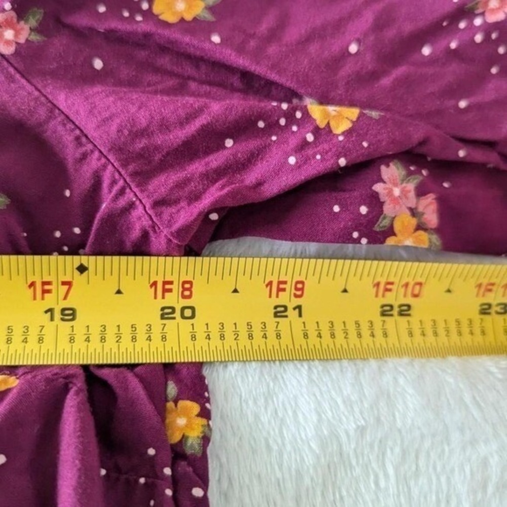 Old Navy Womens Purple Floral Ruffle Sleeve Shift Dress Large Plum Boho Tunic - Picture 5 of 9
